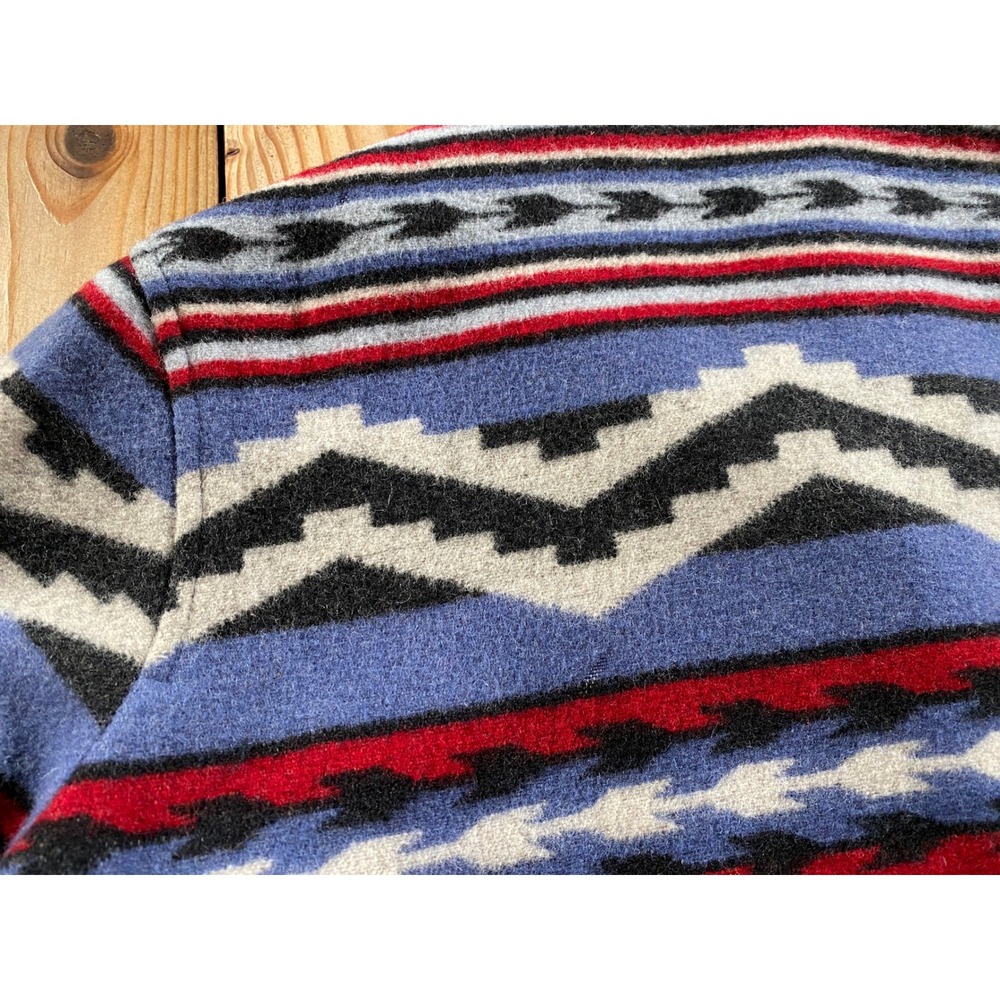 Pendleton Aztec Wool Jacket Womens Large Blue Southwestern Geometric Concho Coat - Picture 4 of 8